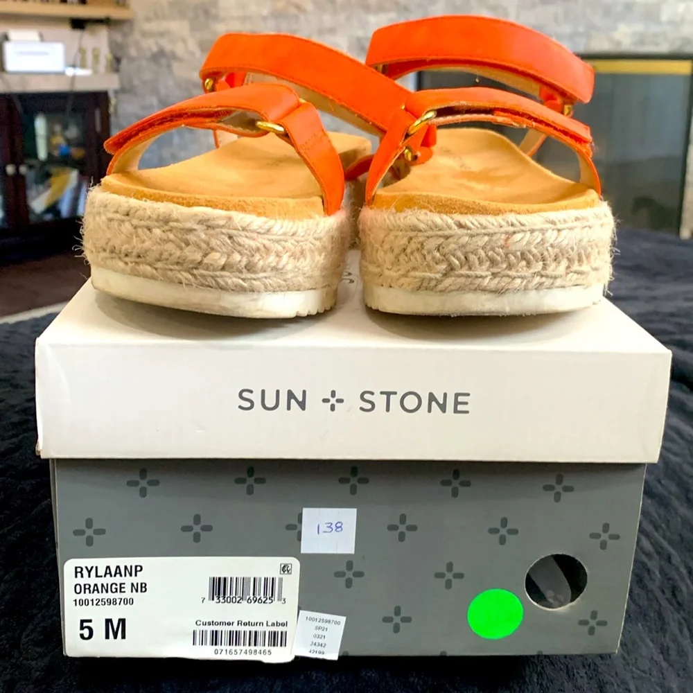 SUN+STONE Demi Sandal - Orange. Like new - Picture 4 of 7